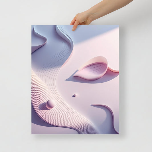 Pastel Shapes Purple and Pink Poster